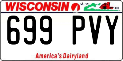 WI license plate 699PVY