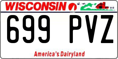 WI license plate 699PVZ