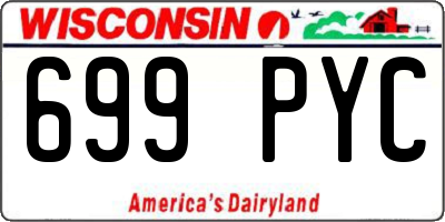 WI license plate 699PYC