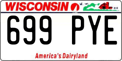 WI license plate 699PYE