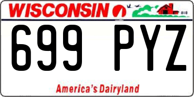 WI license plate 699PYZ