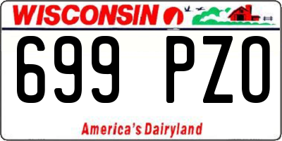 WI license plate 699PZO