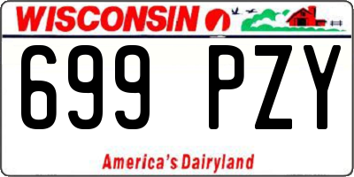 WI license plate 699PZY