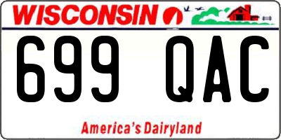 WI license plate 699QAC