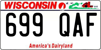 WI license plate 699QAF