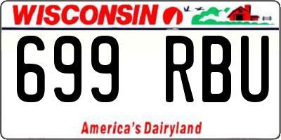 WI license plate 699RBU