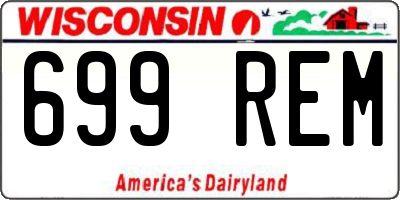 WI license plate 699REM
