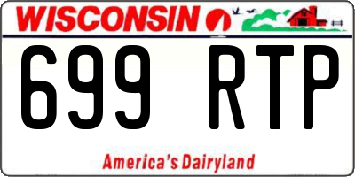 WI license plate 699RTP