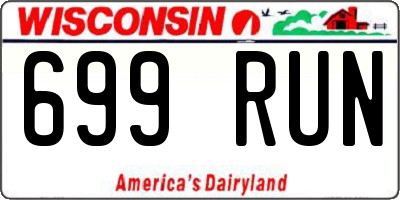 WI license plate 699RUN