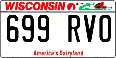 WI license plate 699RVO