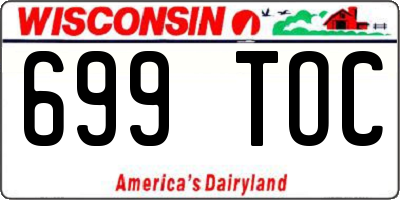 WI license plate 699TOC