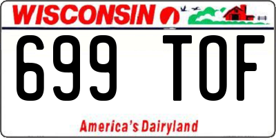 WI license plate 699TOF