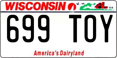 WI license plate 699TOY