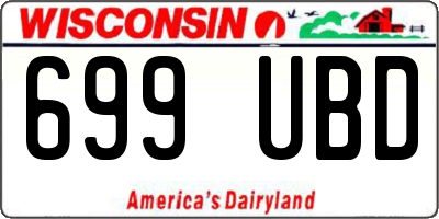 WI license plate 699UBD