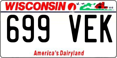 WI license plate 699VEK