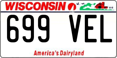 WI license plate 699VEL