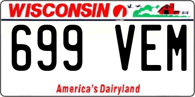 WI license plate 699VEM