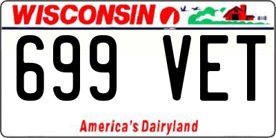 WI license plate 699VET