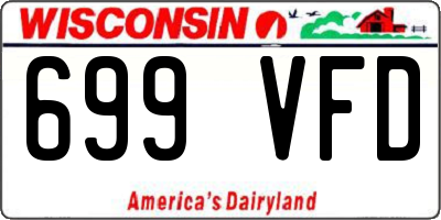WI license plate 699VFD