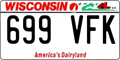 WI license plate 699VFK