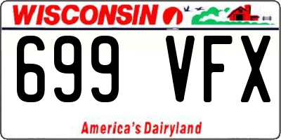 WI license plate 699VFX