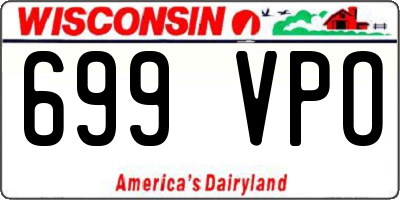 WI license plate 699VPO