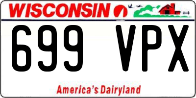 WI license plate 699VPX
