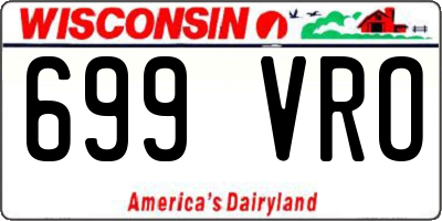 WI license plate 699VRO