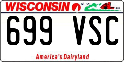 WI license plate 699VSC