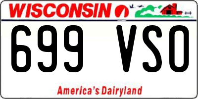 WI license plate 699VSO