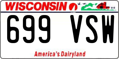 WI license plate 699VSW