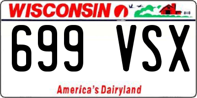 WI license plate 699VSX