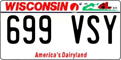 WI license plate 699VSY