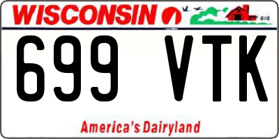 WI license plate 699VTK