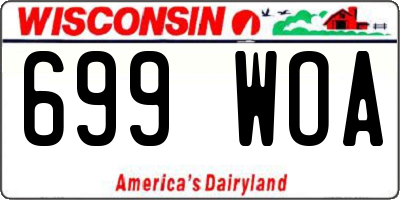 WI license plate 699WOA