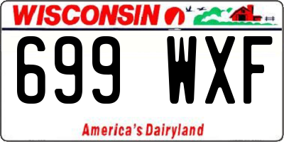 WI license plate 699WXF