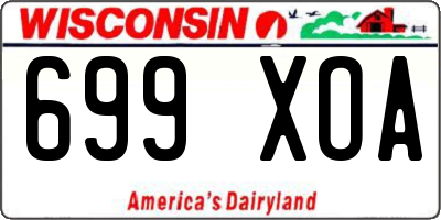 WI license plate 699XOA