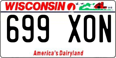 WI license plate 699XON