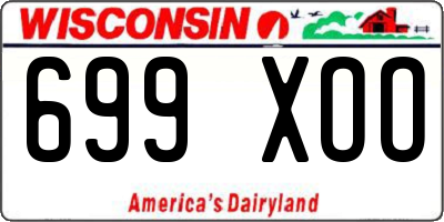 WI license plate 699XOO