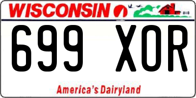WI license plate 699XOR