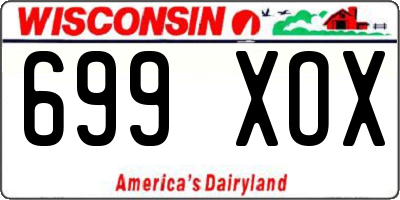 WI license plate 699XOX