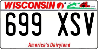 WI license plate 699XSV