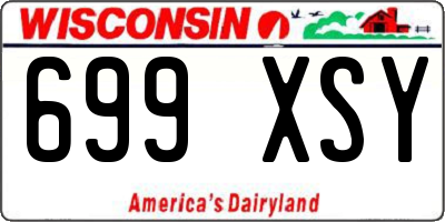 WI license plate 699XSY