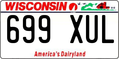 WI license plate 699XUL
