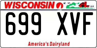 WI license plate 699XVF