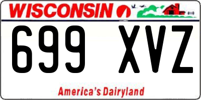 WI license plate 699XVZ