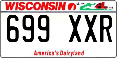 WI license plate 699XXR