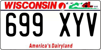 WI license plate 699XYV