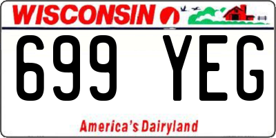 WI license plate 699YEG