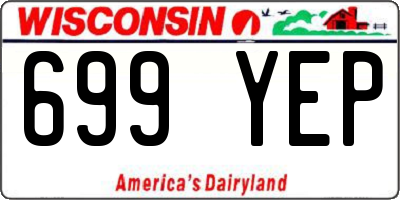 WI license plate 699YEP